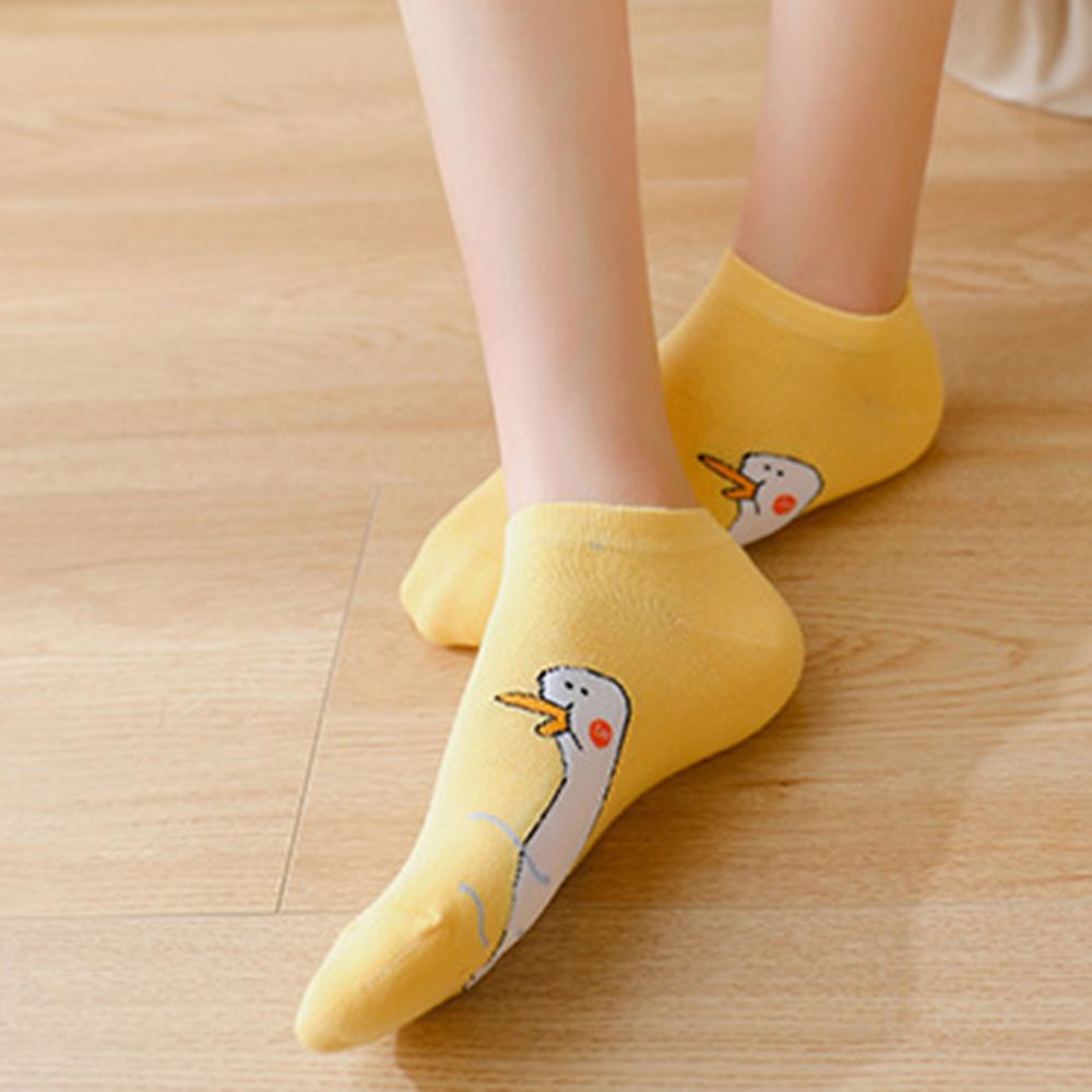 Cute Thin Cotton Japanese style Summer Shallow Mouth Cartoon Duck Socks Sock Slippers Hosiery