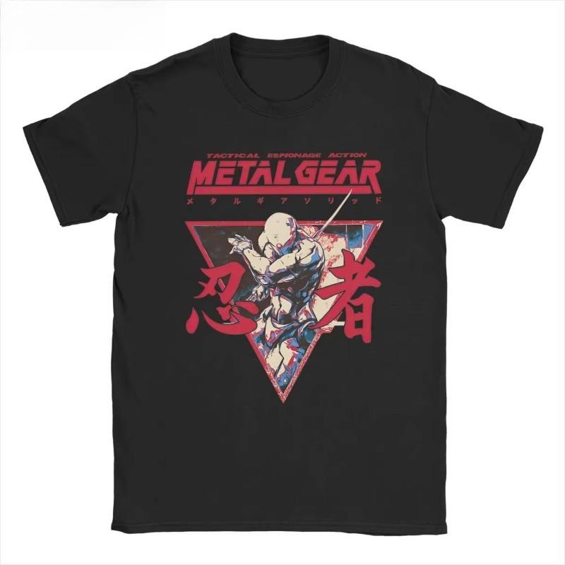 2025 Мужская Женская Футболка MGS1 Solid Snake Игра Metal Gear Хлопковый Топ Смешная Футболка с Коротким Рукавом и Круглым Вырезом Классическая Футболка