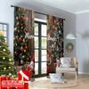 2pcs 2D Flat Printing Merry Christmas Popular Curtain Merry Christmas Snowman Santa 100% Polyester Without Electricity Festive