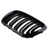 1 Pair Car Glossy Black Double Line Front Bumper Kidney Grill Grille For BMW E53 X5 1999 2000 2001 2002 2003 Car