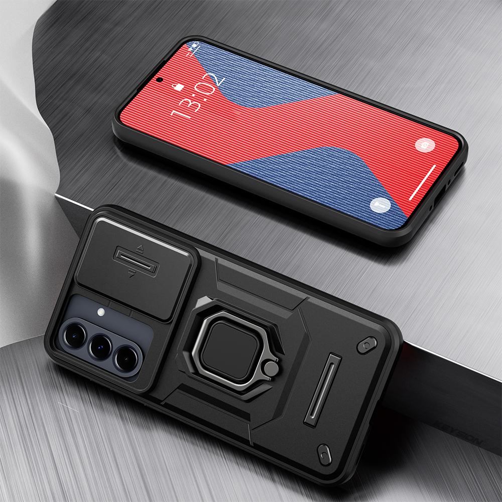 KEYSION Противоударный защитный чехол для Samsung A56 5G A36 Slide Push Pull защитное кольцо для объектива камеры чехол для телефона Galaxy A26 A56