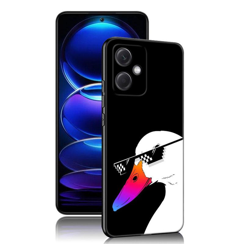 Новый забавный черный силиконовый чехол для телефона Duck Goose для Xiaomi Redmi Note 10 11 11S 12 13 4G 8 9 11T Pro 5G Plus 8T 9S 10S 12S