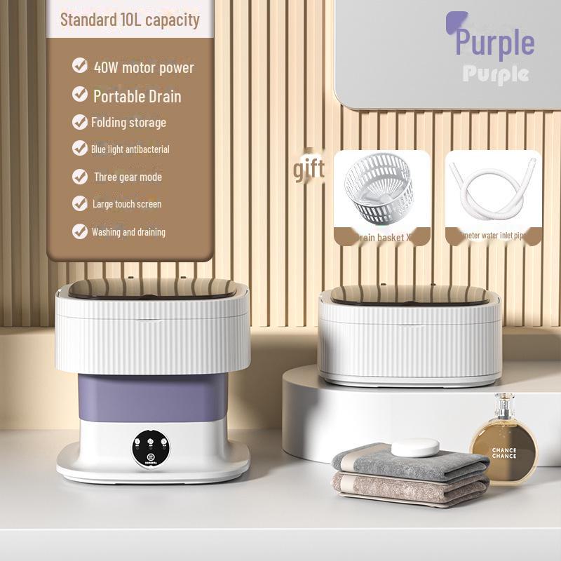 Портативная мини-стиральная машина: Компактная автоматическая стиральная машина с сушилкой для общежитий и детской одежды