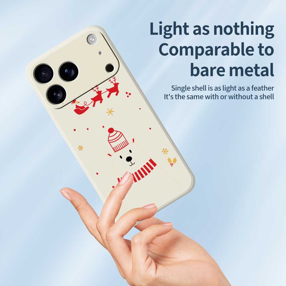 For iPhone 17 Pro Case Bear Pattern Printing Straight Edge TPU Phone Back Cover