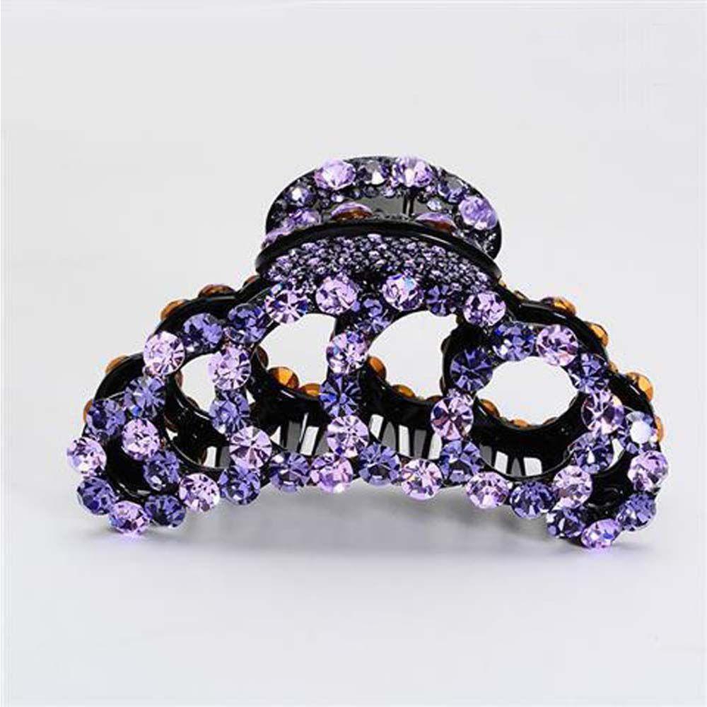 Vintage Shiny Acrylic Retro New Rhinestone Crystal Banana Grips Crab Clamp Hair Clips Hair Claws
