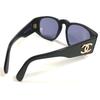 CHANEL 01451 vintage CC Logo Smoke eyewear sunglasses Plastic Black/Gold