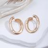 Kinel Trendy Rose Gold Color Hoop Earrings For Women Hollow Design Zircon Vintage Weddings Jewelry