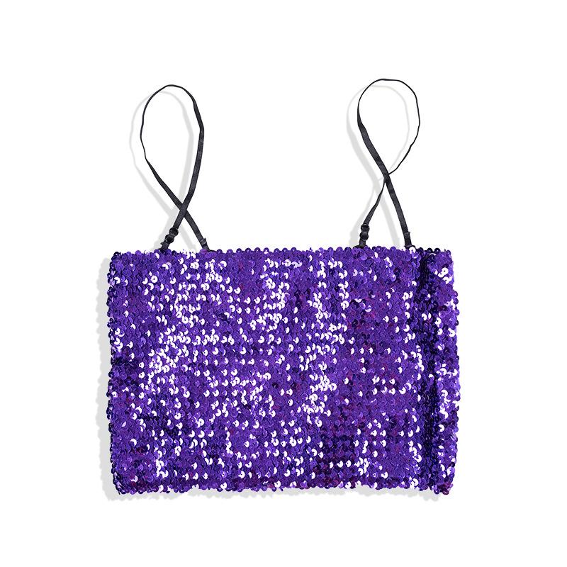 Модный комплект для девочек: бюстгальтер-бандо и длинные брюки с пайетками для джазовых танцев - костюм для уличных танцев.