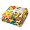 S-Simpsons Family Cartoon Characters Throw Blanket Soft Graphic Blankets  For Bedroom Camping Flannel Bedspread Bed Cover