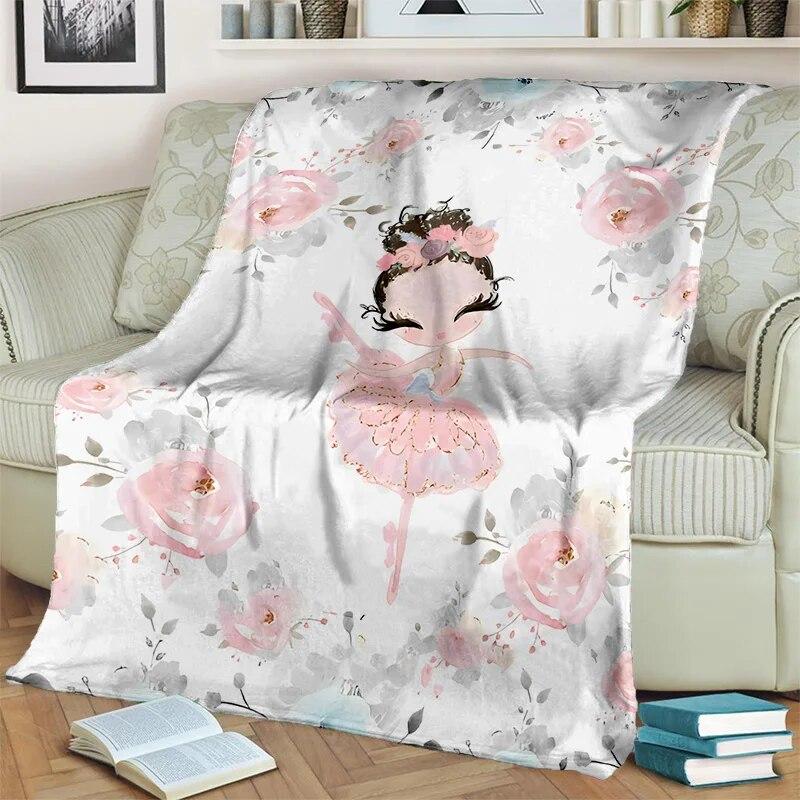 Милое 3D одеяло с изображением балета для девочек, балерины, феи, лебедя, единорога, мультяшное 3D одеяло, мягкое одеяло для дома, спальни, кровати, дивана, пикника, путешествий, детей