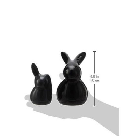 Керамические фигурки кроликов для домашнего декора (Набор из 2 шт., черный и серый)