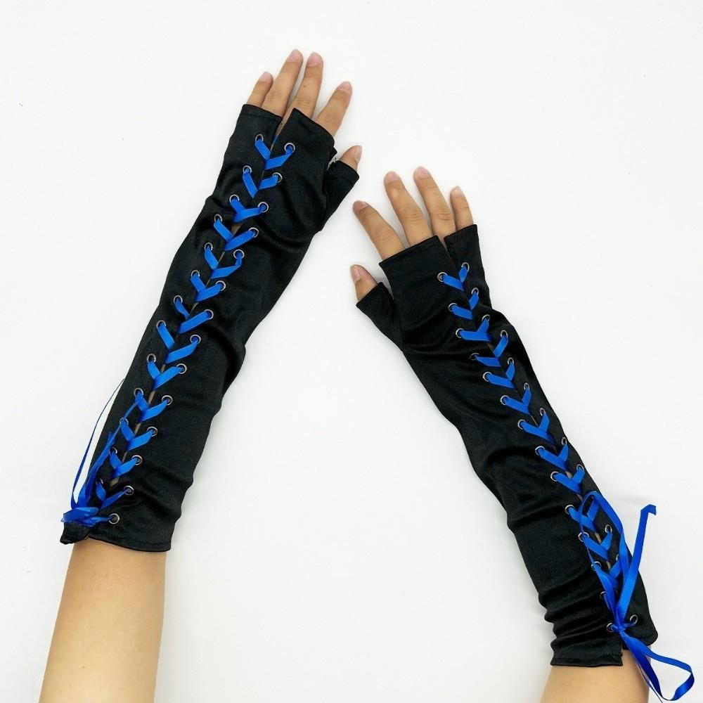 Lolita Half Finger Gloves Elastic Women Gloves Sweet Ribbon Gloves Dance Stage Performance