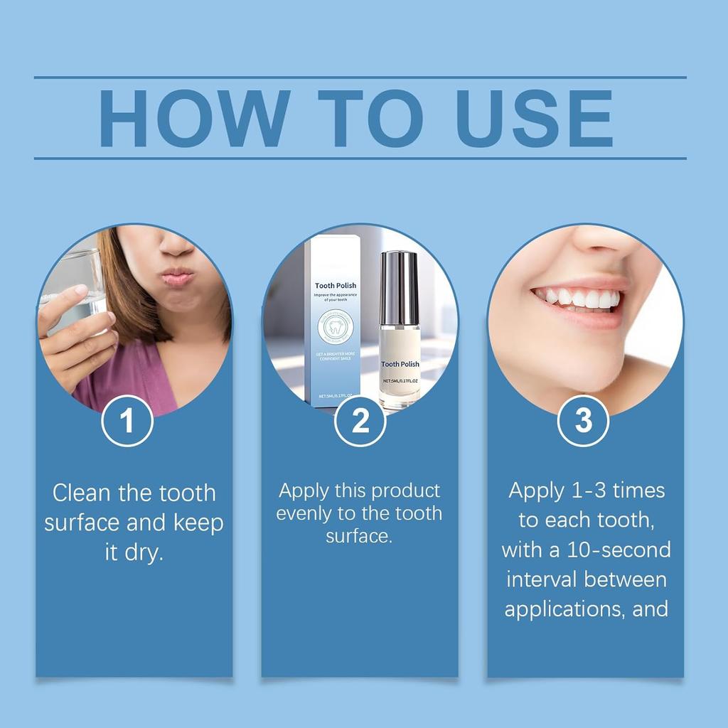 Полироль для зубов, Краска для зубов, Мягкая и безопасная формула, Простая и портативная краска для зубов
