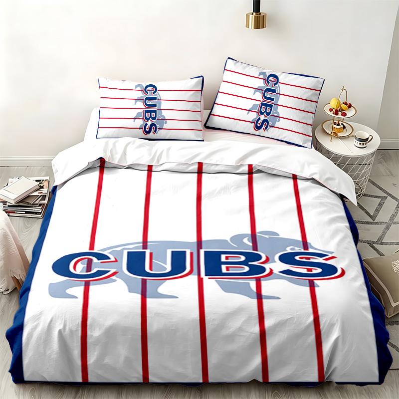 Chicago Cubs 3pc set Perfect for bedroom use Comfortable bedding set includes a duvet cover and two pillowcases Ideal birthday or Christmas gift