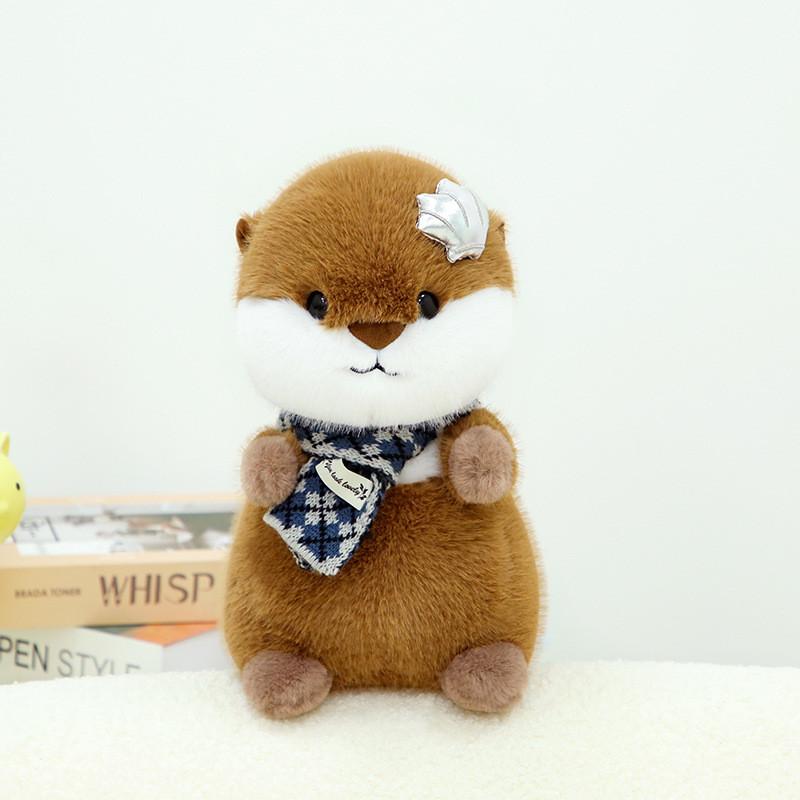 Soft Scarf Cute Otter Plush Toy Apply Children Birthday Gift And Room Decoration