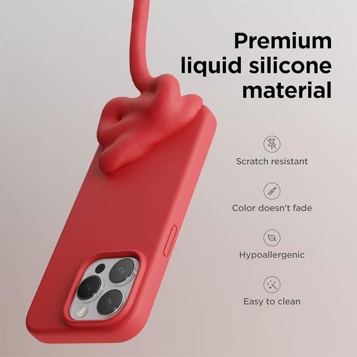 Защитный чехол - BOOLING - для iPhone 16 Pro - Мягкий силикон - Красный - Тонкий