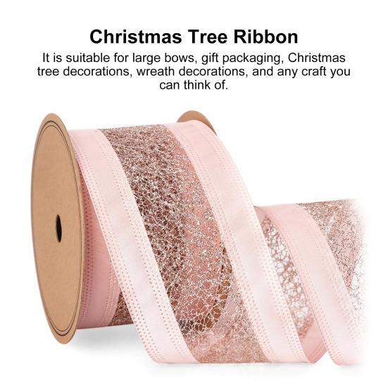 Yousheng 1 рулон 10 ярдов 2,5 дюйма Рождественская лента блестящая подарочная упаковочная лента яркий цвет рождественская елочная лента DIY поделки для украшения дома