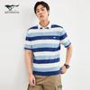 Мужская полосатая футболка-поло с коротким рукавом