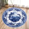 Винтажный сине-белый фарфоровый деревенский круглый ковер гостиная богемная спальня декор моющийся противоскользящий коврик