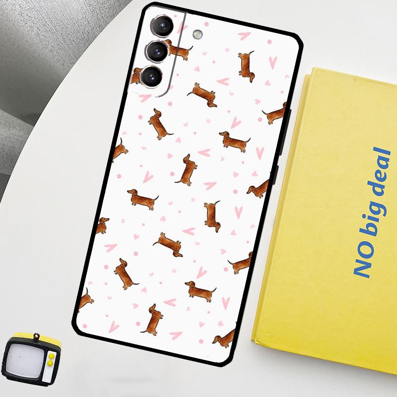 Cute Dachshund Dog Hot Phone Case For Samsung Galaxy S25 S26 Ultra S20 S21 S22 S23 Plus S24 Ultra S10 S25 FE Cover