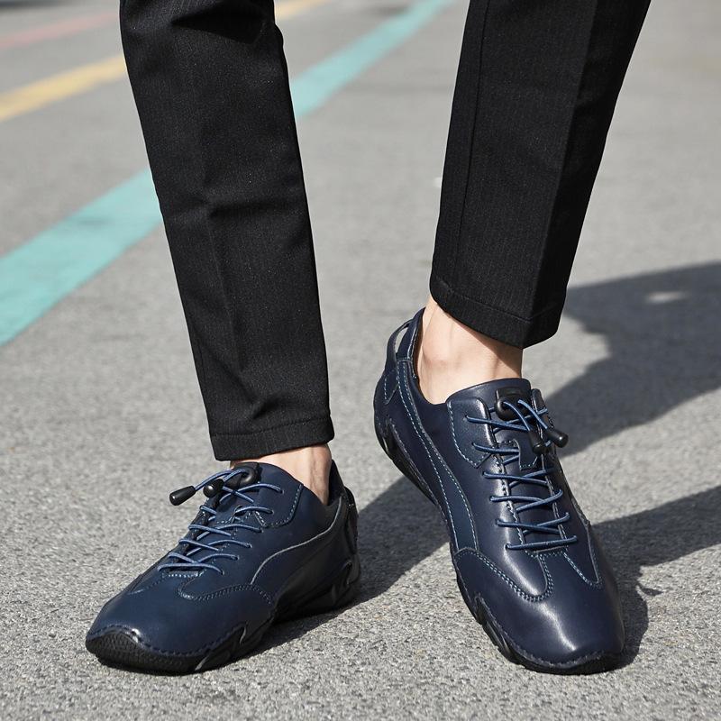 Мужская новая весенняя дышащая обувь для вождения, мужская модная обувь, мужская повседневная кожаная обувь, кожаные белые туфли