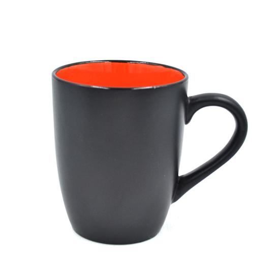 Керамическая кофейная кружка с красочной внутренней частью, легко моющаяся ручка, чашка для чая, 16 унций, матовая чашка для напитков, латте, капучино