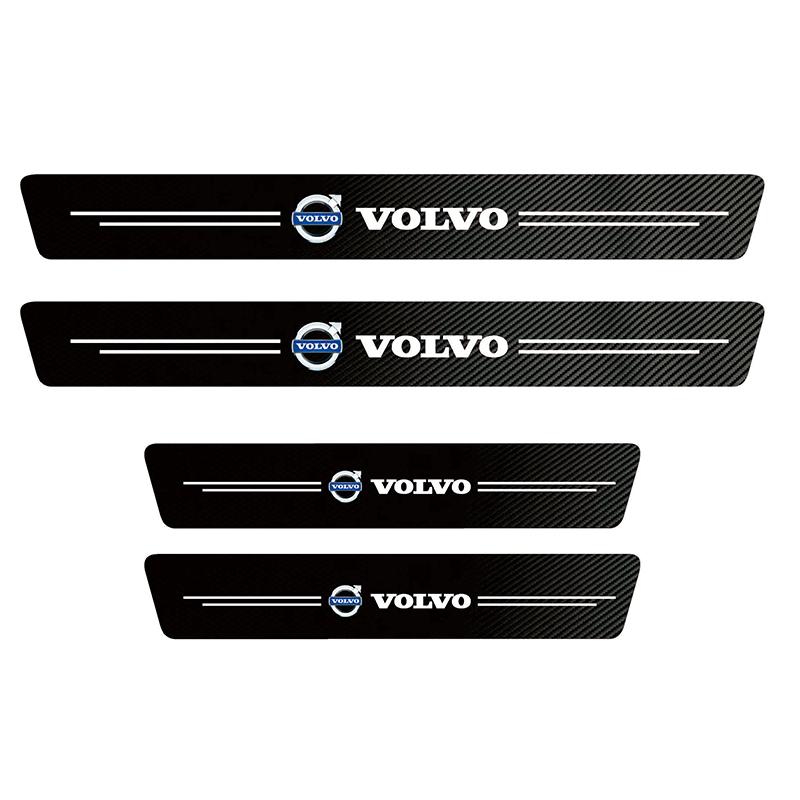High-quality Carbon Fiber Car Door Sill Protector Sticker For Volvo EX30 XC60 XC40 V60 V40 XC90 XC70 V50 S60 S90 EX90 ES90 AWD