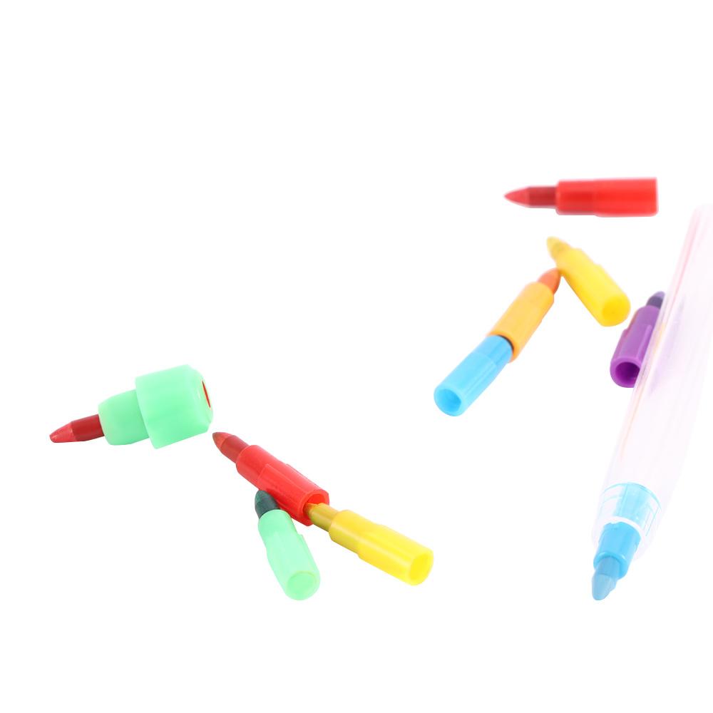 Student Drawing Art Kids Stacker Pen 10 Color Stationery Painting Pen Graffiti Crayon Pencils