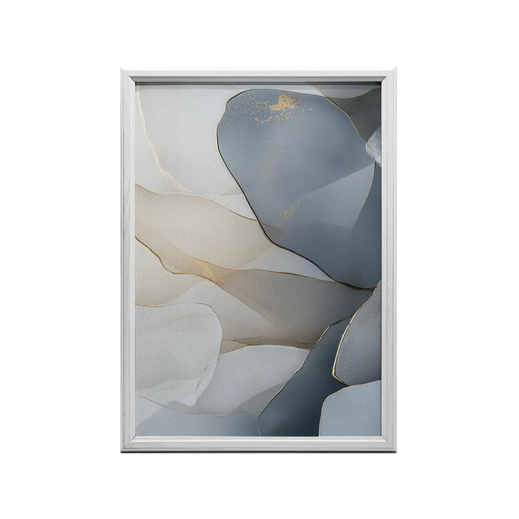 Kwiatowe Elegancje W Odcieniach Niebieskiego Kwiatowe Elegancje W Odcieniach Niebieskiego, 40X50 Cm, Rama Aluminiowa Złota, Papier Matowy 230 Gsm