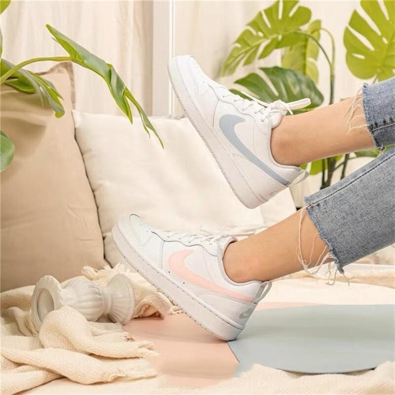 Nike Детские кроссовки Court Borough Low 2 GS Arctic Punch Белый Светло-Арсенальный-Синий Чистая Платина DD3023-100