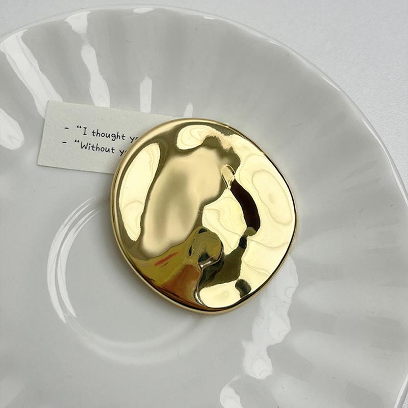 Новая мода минималистская нерегулярная геометрическая металлическая неровная полированная овальная брошь для женщин и девушек, ювелирные изделия для вечеринок, подарки