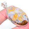 Natural Seame Agate Gemstone Handmade 925 Sterling Silver Pendant 2.36" N4v72