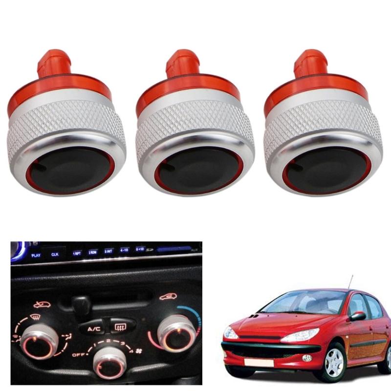 3 Pack Air Conditioning Control Knobs Button For 206 207 Enhancing Driving Experience Efficient Temperature Management