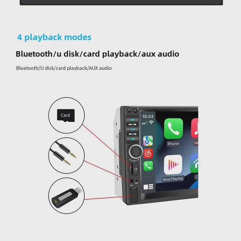 HD Автомобильный MP5-плеер с емкостным сенсорным экраном, CarPlay, Bluetooth-звонками и камерой заднего вида, Модель 7018B