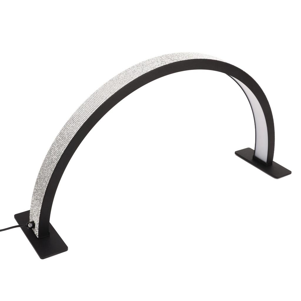22-дюймовая 300-ваттная черная настольная лампа в форме полумесяца с декоративными стразами 3000K‑6000K 3-цветная бесступенчатая регулировка