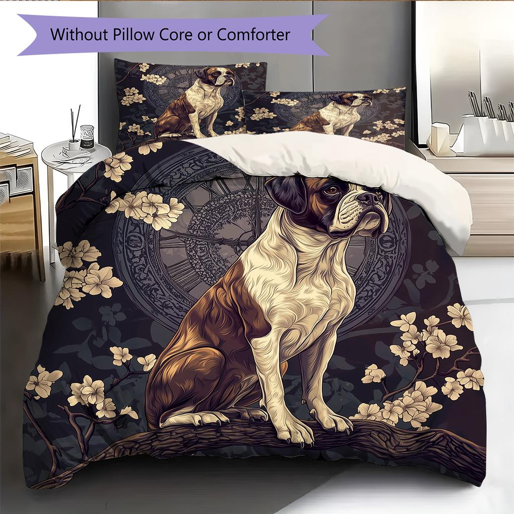 Boxer Pattern Bedding Home Decoration Birthday Gift (1 * duvet cover + 2 * pillowcase, without core)