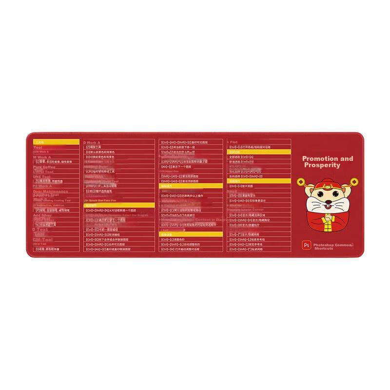 Biyoumei Rubber Keyboard Mouse Pad Desk Mat Thickened Large Student Office Computer Desk Mat Keyboard Shortcut Edition 90*40*0.3cm