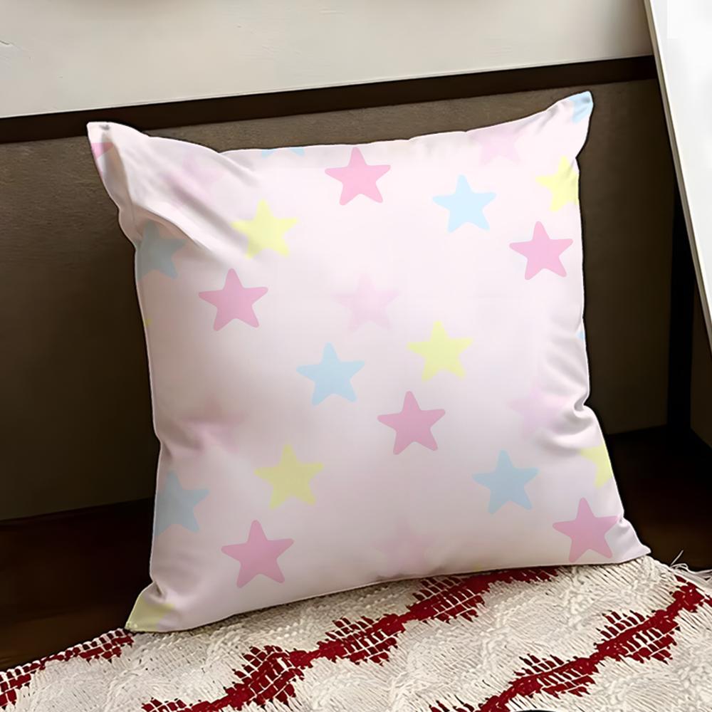 Glittery Star Background Cushion Cover Reversible Soft Durable Pillow Cover Home Car MultiScene Use for Daily Comfort