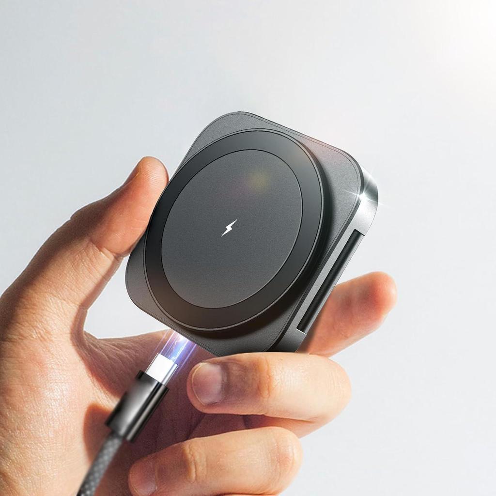 Компактная магнитная подставка для беспроводной зарядки 3-в-1 для Apple Watch