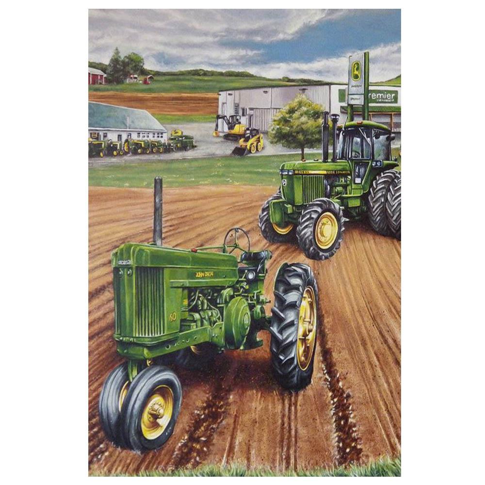 Ретро Зеленый Трактор Ферма Металлическая Оловянная Вывеска Табличка Ферма Бар Кафе Паб Украшения Стены Потертый Шик Винтаж Доска Домашний Декор Плакат