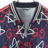 Gucci 16AW Итальянская смесовая ткань Rayon Принт Ghost по всей поверхности Куртка-бомбер 50 Темно-синий Мужская Б/У
