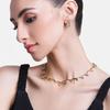 24k Gold Arc Link Austrian Crystal Necklace Set for Women