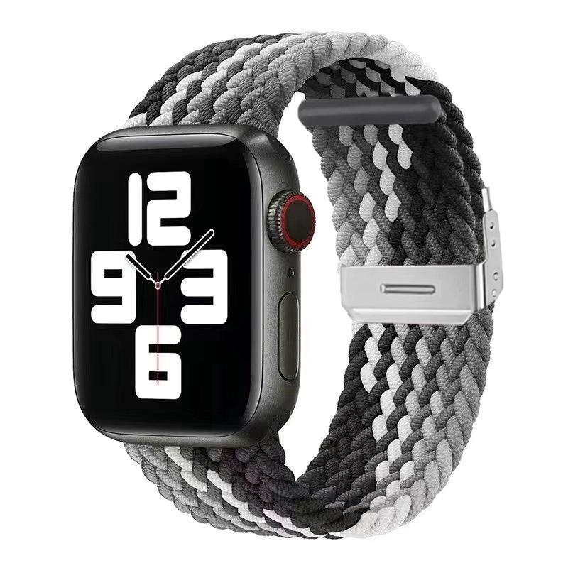 Nylon Fabric Band for Apple Watch Series 8 7 6 SE 5 4 3 38 40mm 42mm 44mm 41MM 45MM 49 Ultra Braided Solo Loop Strap for Iwatch