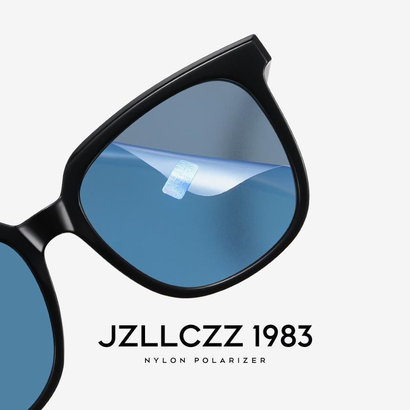 Fashionable large-frame sunglasses for women, face-slimming nylon polarized sun glasses, UV protection, new trendy style