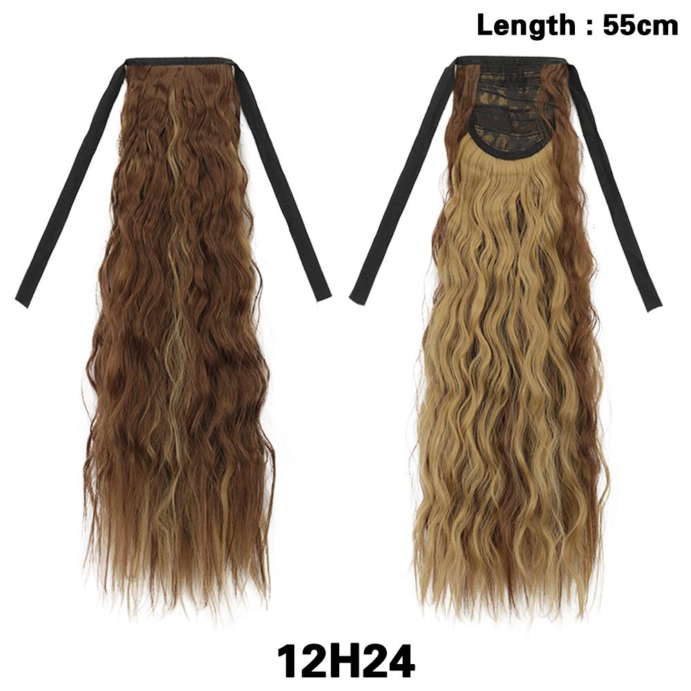 LISI HAIR Синтетическая кукуруза вьющиеся двойной ремень хвостик расширение обертывание вокруг длинные вьющиеся волнистые хвостики шиньон для женщин носить