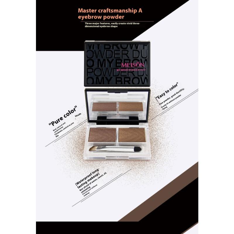 Макияж Натуральная двухцветная пудра для бровей Двухцветная градиентная пудра для бровей Тени для носа Пудра Легко окрашивается Водостойкая Не растекается