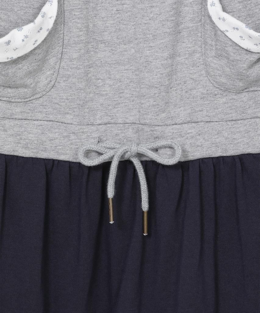 Baup Shirred Layered Pocket Dress [Melange Navy]