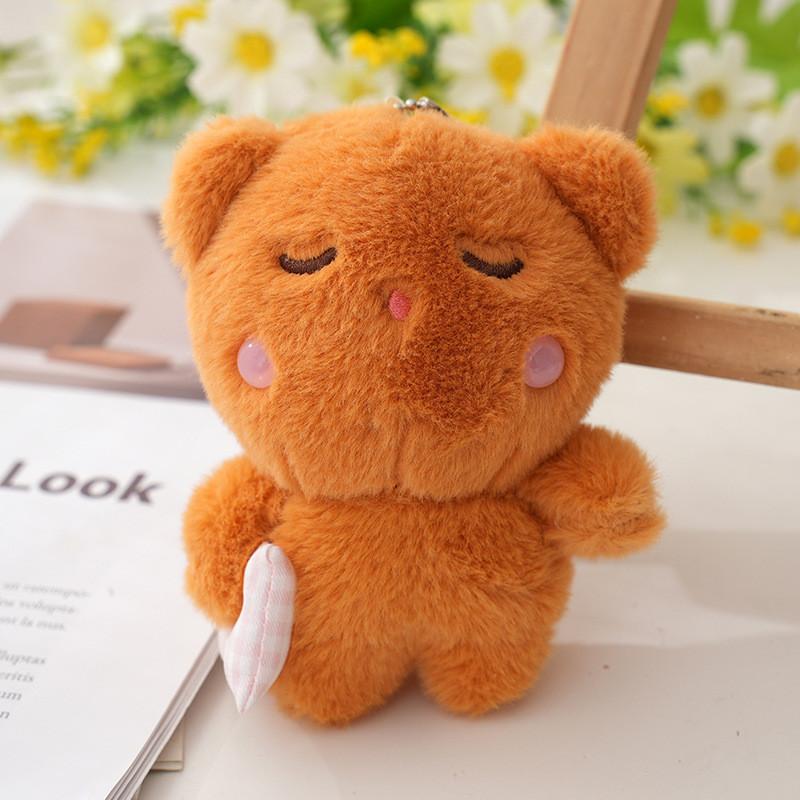Cute Long Plush Bunny And Bear Keychain Adorable Cartoon Animal Stuffed Toy
