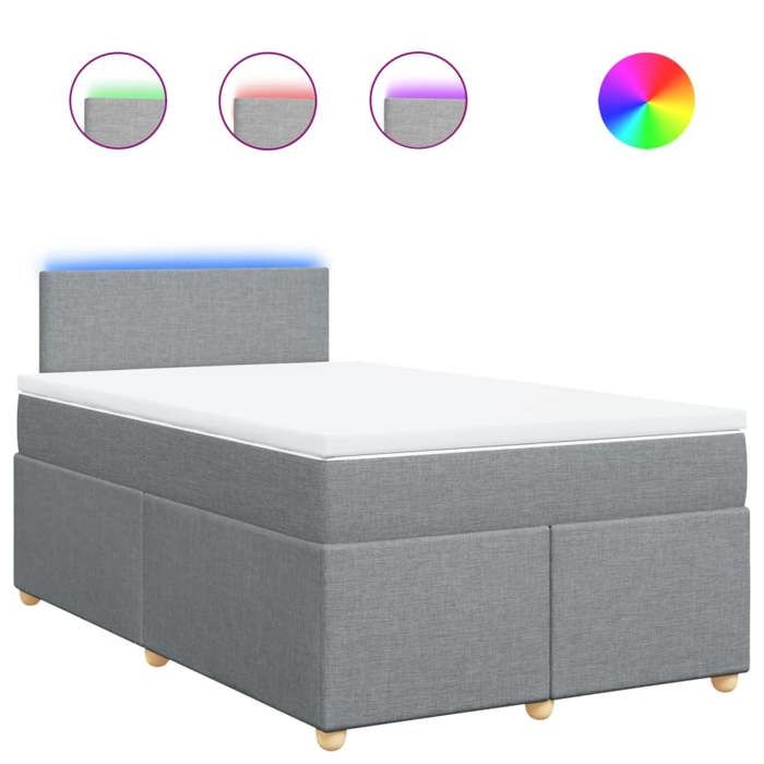 Maison Exclusive - Sommier à lattes de lit et matelas gris clair 120x190 cm tissu