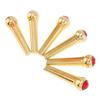6 шт., штифты для моста из чистой меди и латуни с красными кристаллическими головками, набор колышков для ногтей для акустической гитары